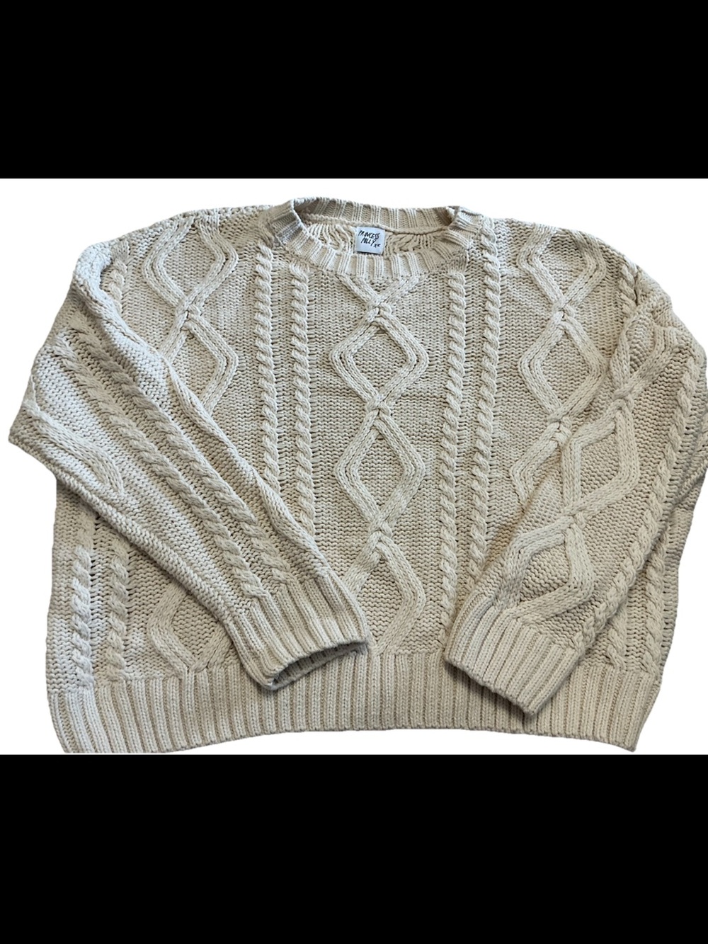Princess Polly Cream Cable Knit Sweater L-XL
